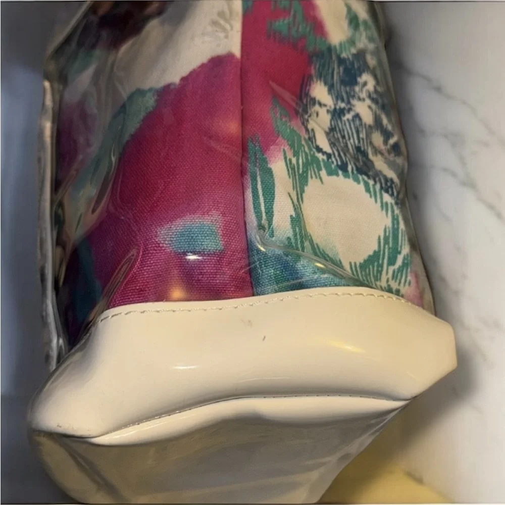 See By Chloe Multicolor Tote Bag PVC LEATHER FABRIC Floral Spring Summer Travel - Picture 9 of 12